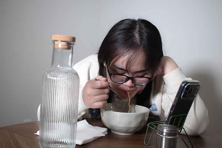 person doing homework