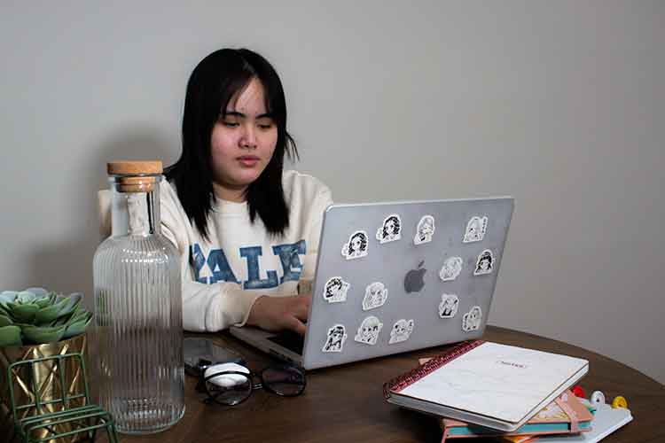 person doing homework